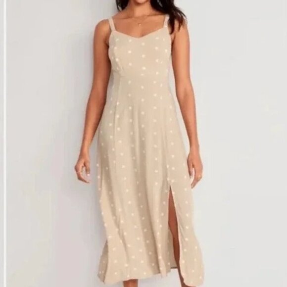 Old Navy Dresses & Skirts - NWT OLD NAVY - Polka-Dot Smocked Maxi Slip Rayon  Dress for Women Small